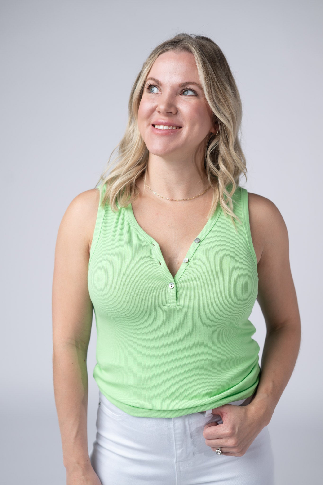 Michelle Mae Addison Tank - Lime