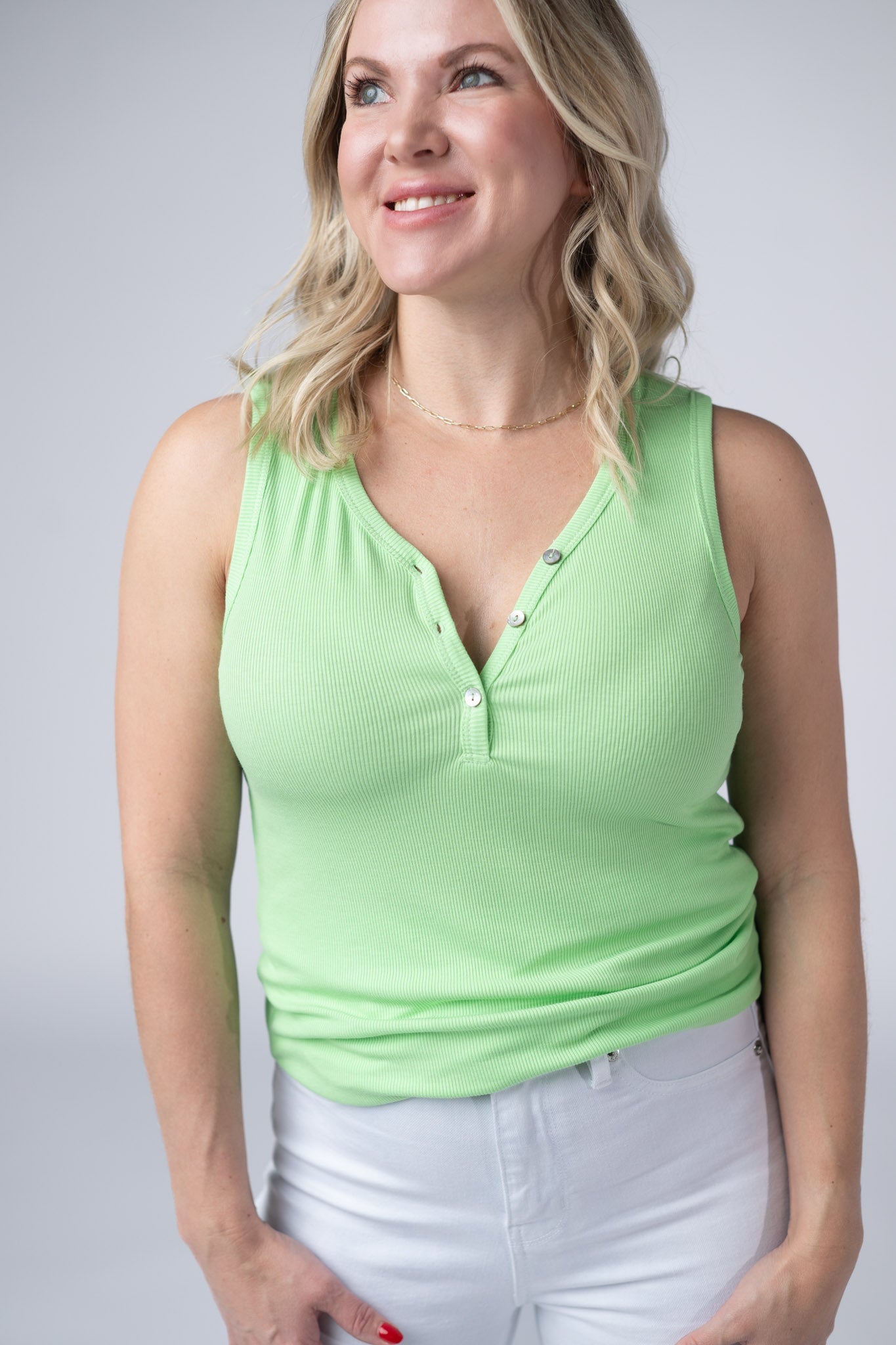 Michelle Mae Addison Tank - Lime