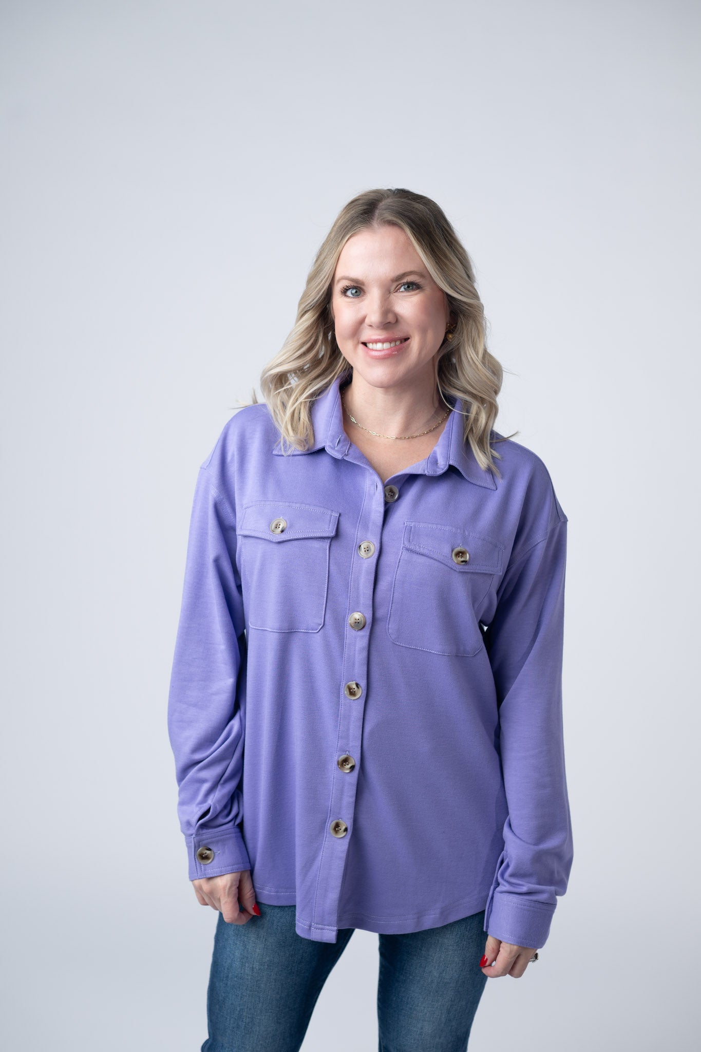 Michelle Mae Brenna Button Down Top - Purple