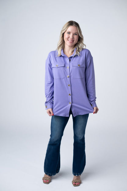 Michelle Mae Brenna Button Down Top - Purple