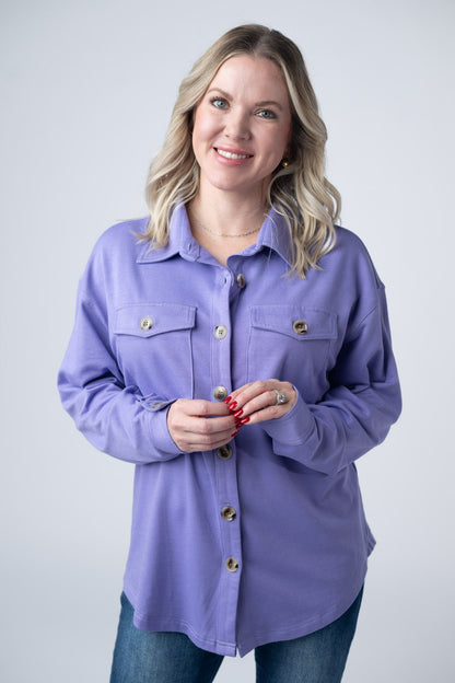 Michelle Mae Brenna Button Down Top - Purple