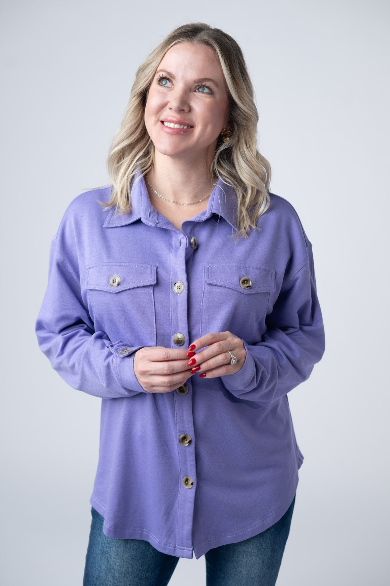 Michelle Mae Brenna Button Down Top - Purple