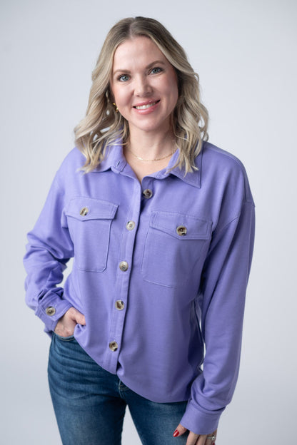 Michelle Mae Brenna Button Down Top - Purple