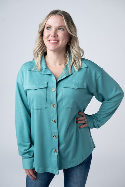 Michelle Mae Brenna Button Down Top - Teal