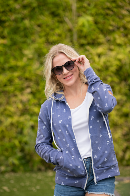 Michelle Mae Fullzip Hoodie - Nautical Navy