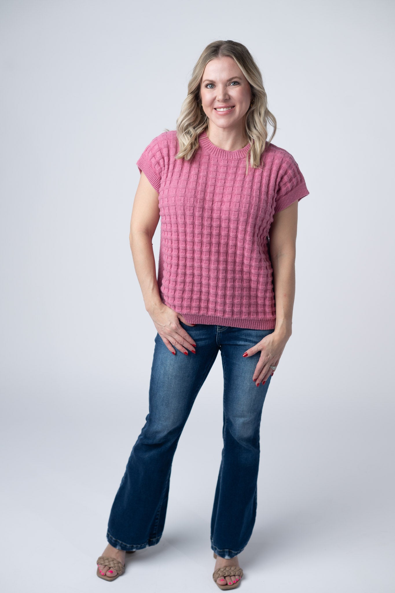 Michelle Mae Kelly Knitted Top - Rose