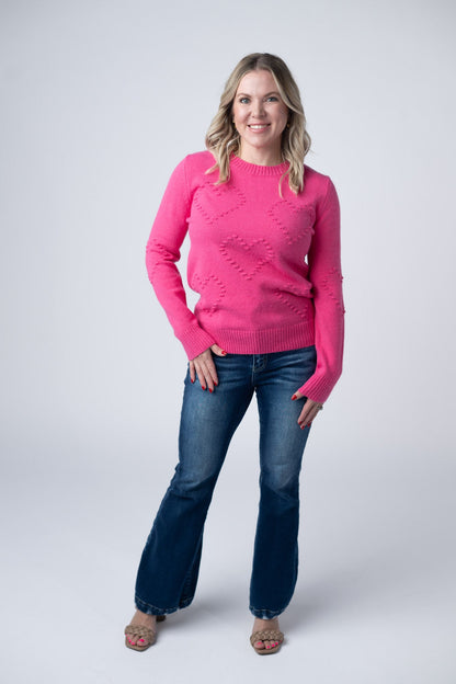 Michelle Mae Be Mine Sweater - Hot Pink