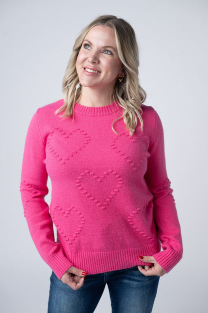 Michelle Mae Be Mine Sweater - Hot Pink