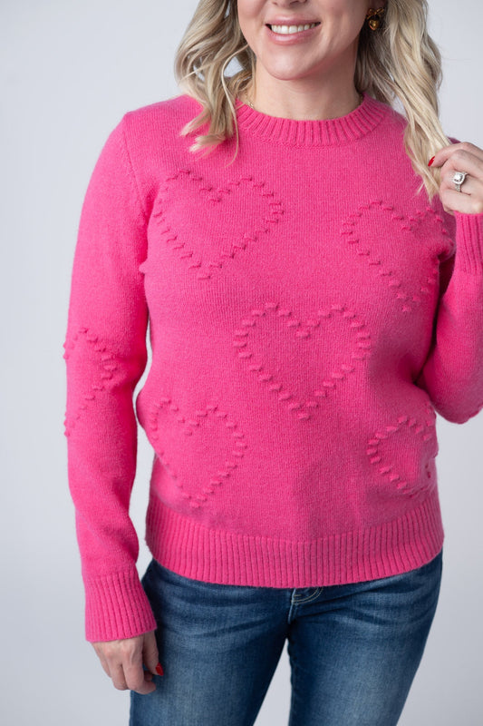 Michelle Mae Be Mine Sweater - Hot Pink