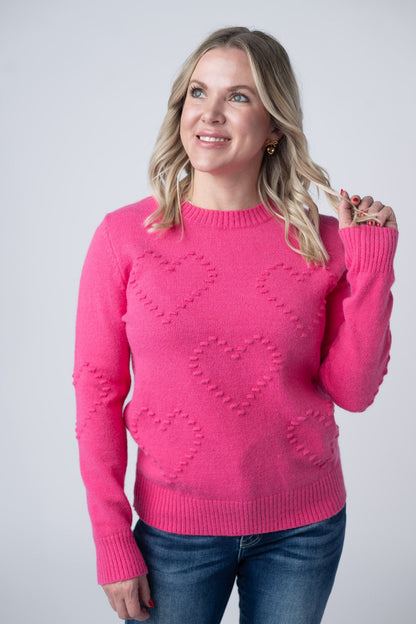 Michelle Mae Be Mine Sweater - Hot Pink