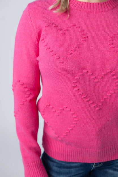 Michelle Mae Be Mine Sweater - Hot Pink
