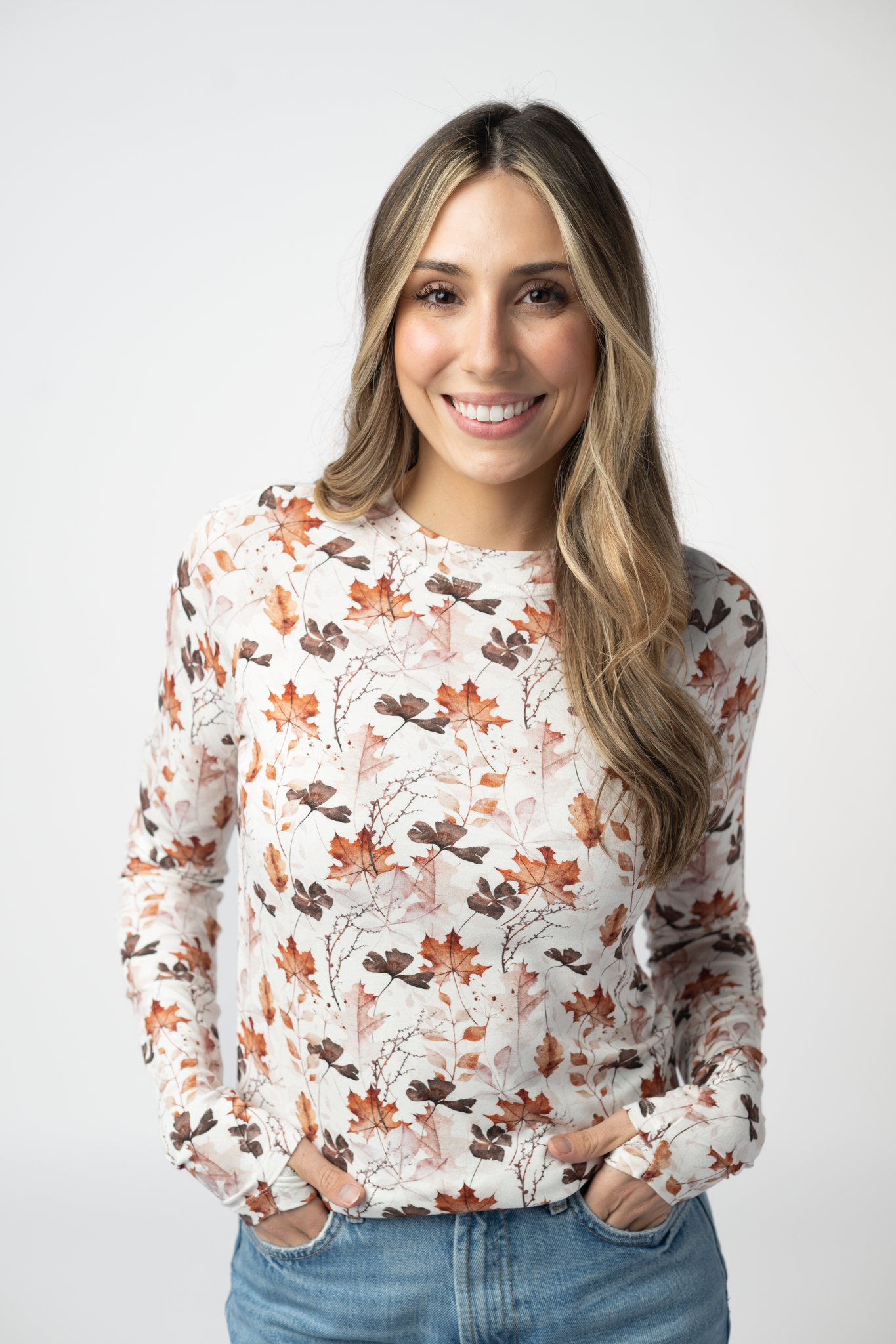 Michelle Mae Blair Long Sleeve Top - Fall Foliage