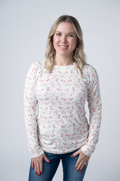 Michelle Mae Blair Long Sleeve Top - Micro Pink Floral