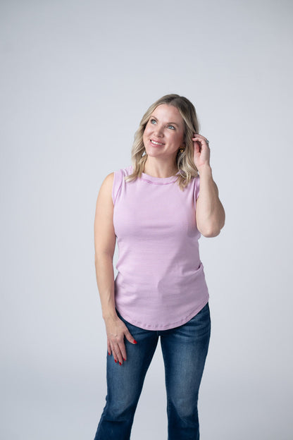 Michelle Mae Morgan Micro Striped Tank - Orchid