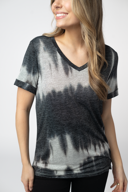 Michelle Mae Sophie Top - Ombre Micro Stripes Midnight and White