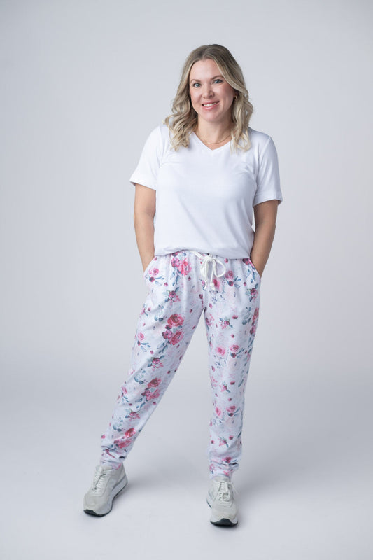 Michelle Mae Classic Joggers - Pink Bloom