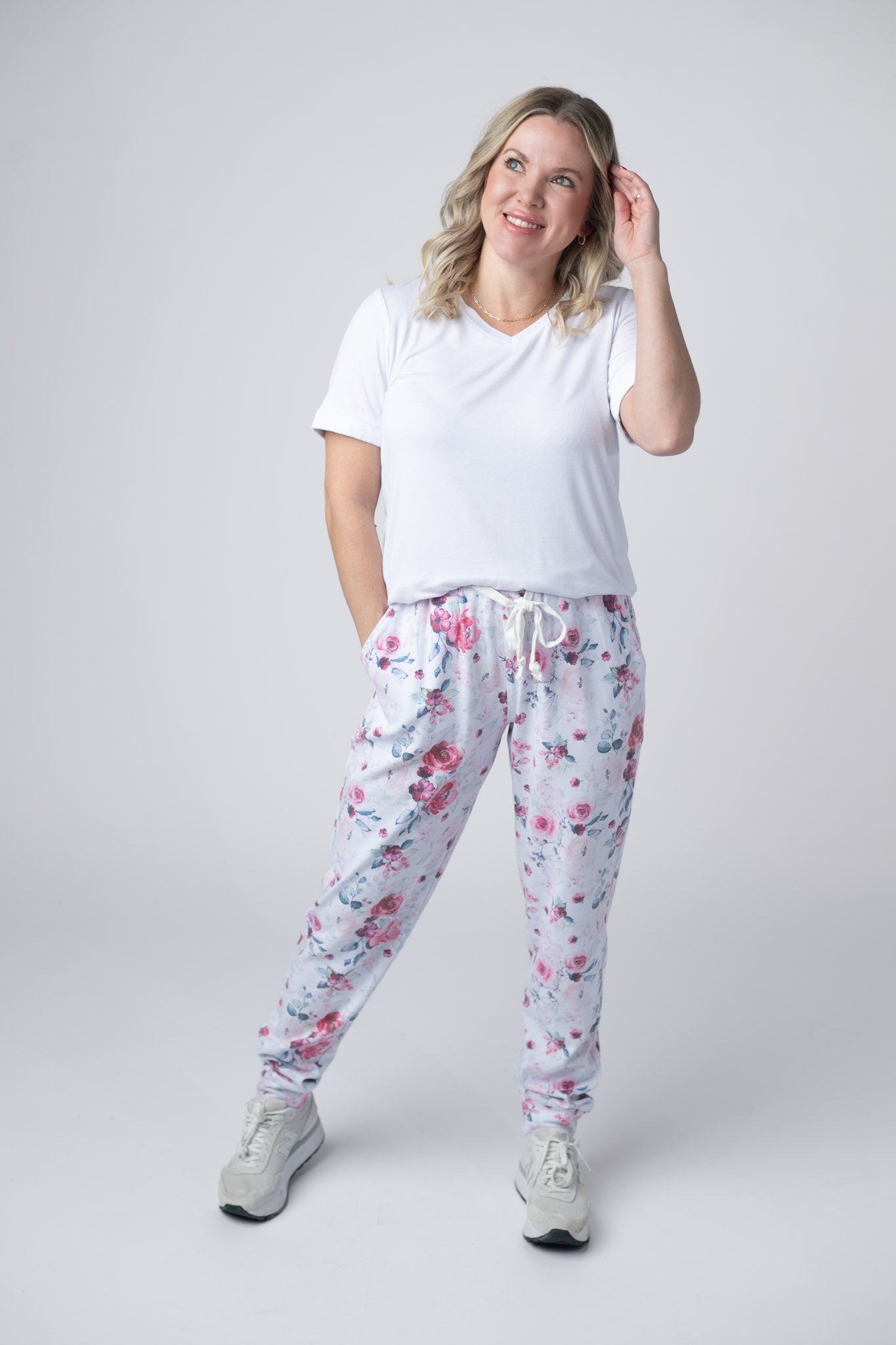Michelle Mae Classic Joggers - Pink Bloom