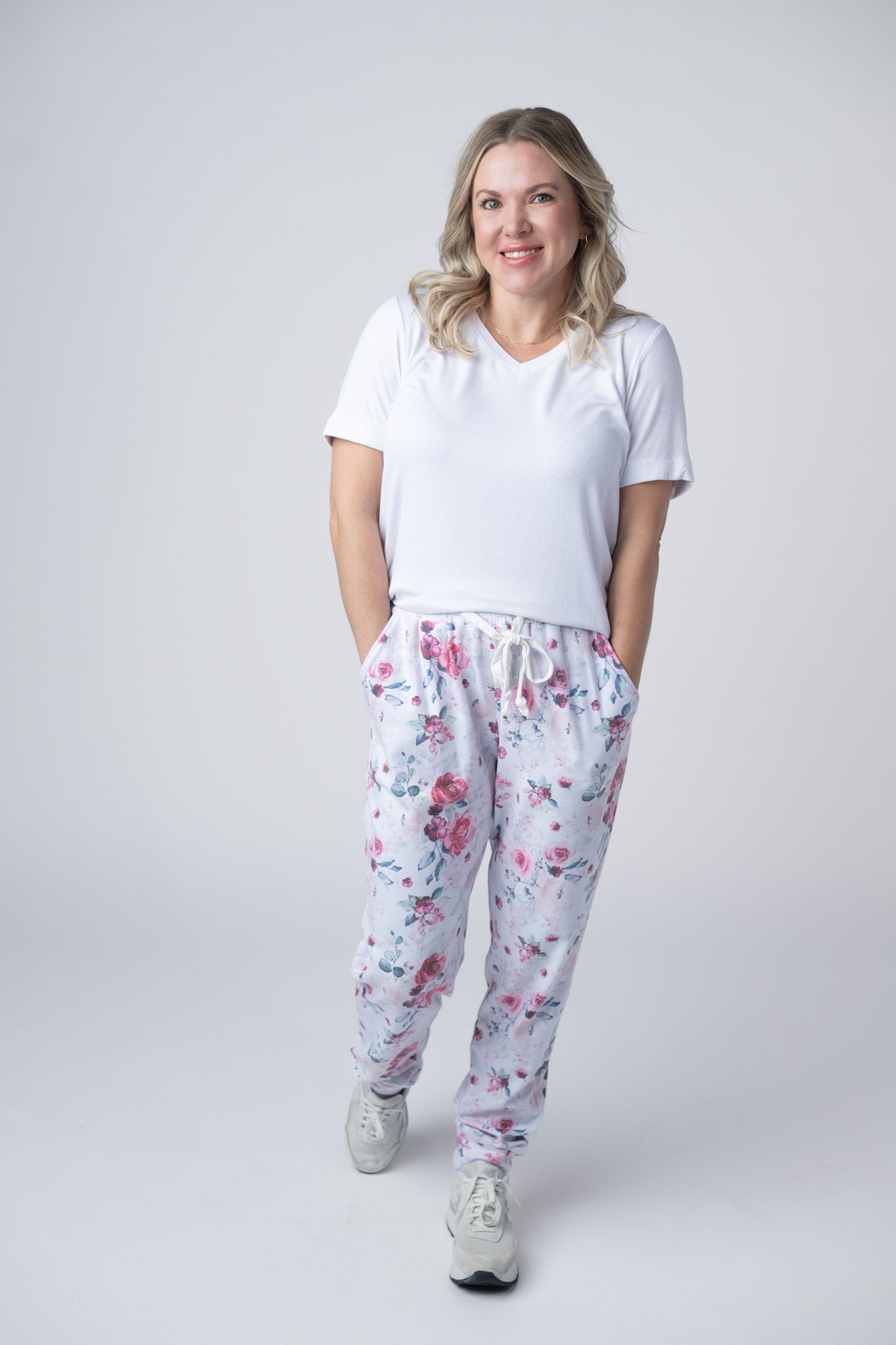 Michelle Mae Classic Joggers - Pink Bloom