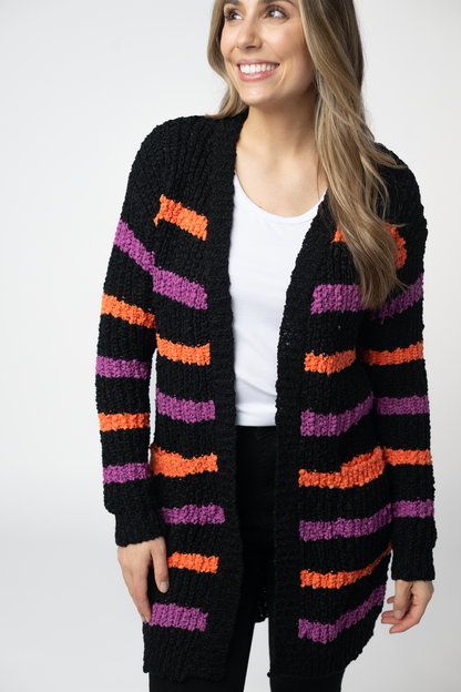 Michelle Mae Halloween Striped Cardigan