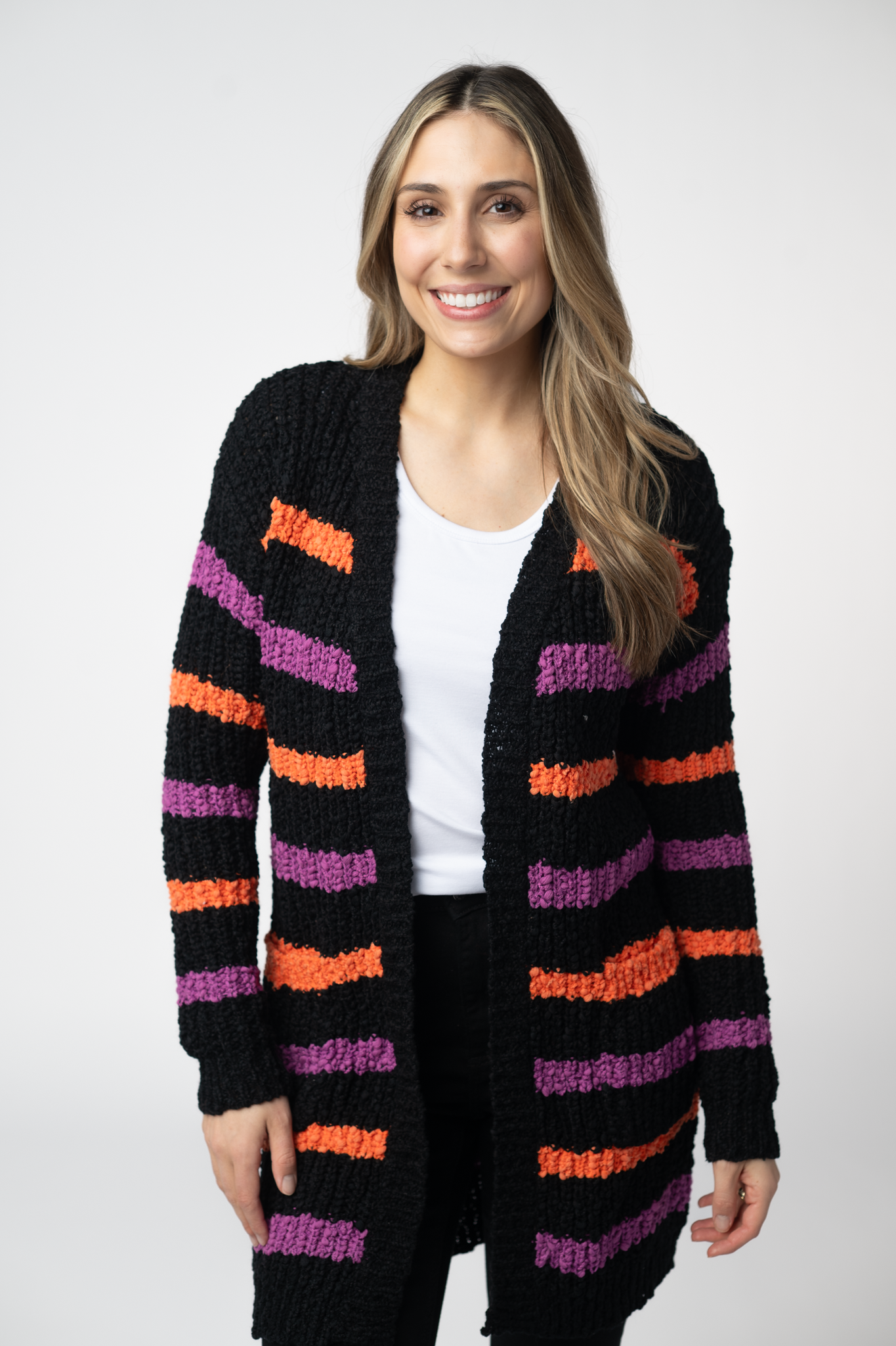 Michelle Mae Halloween Striped Cardigan