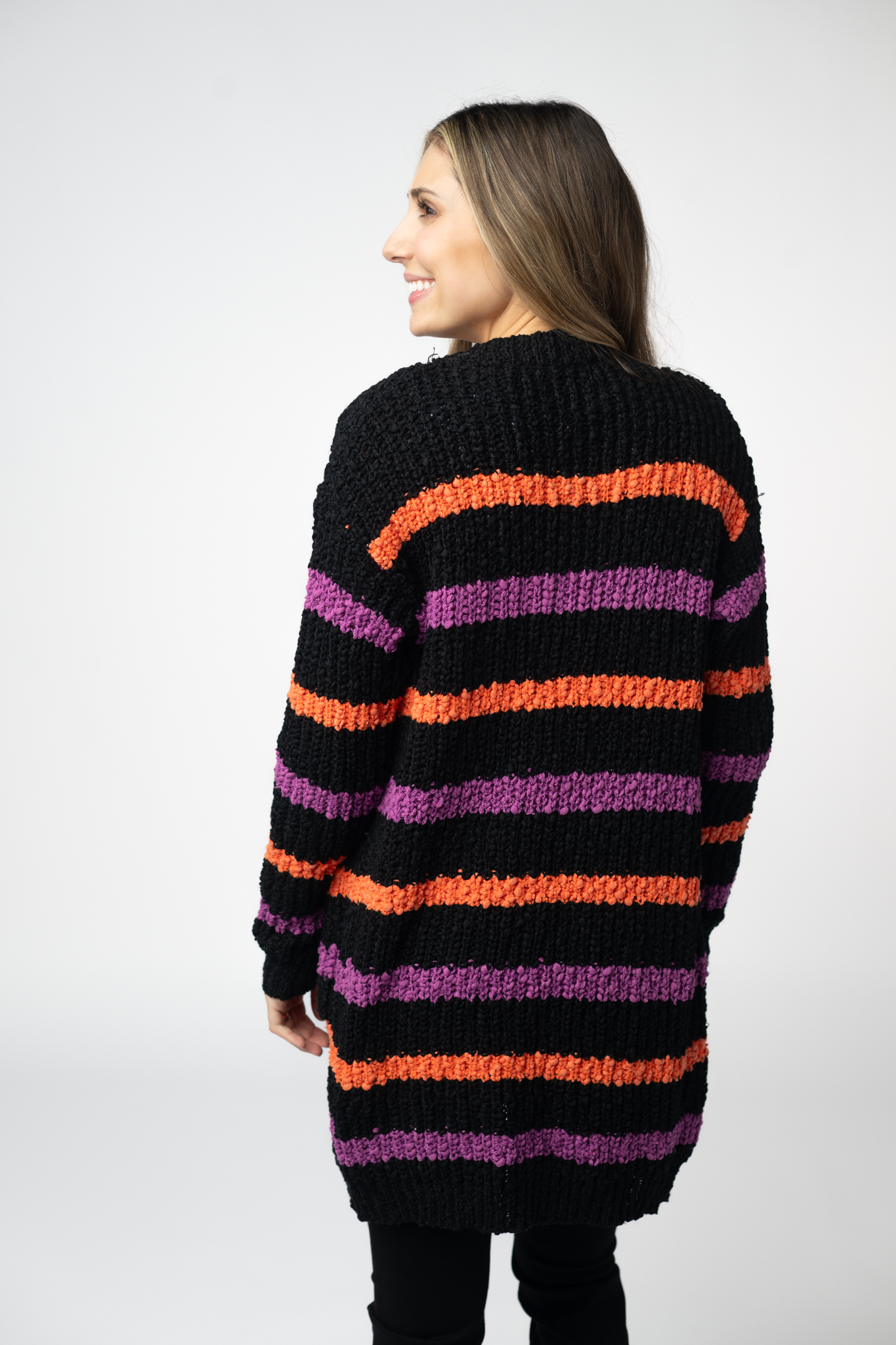 Michelle Mae Halloween Striped Cardigan
