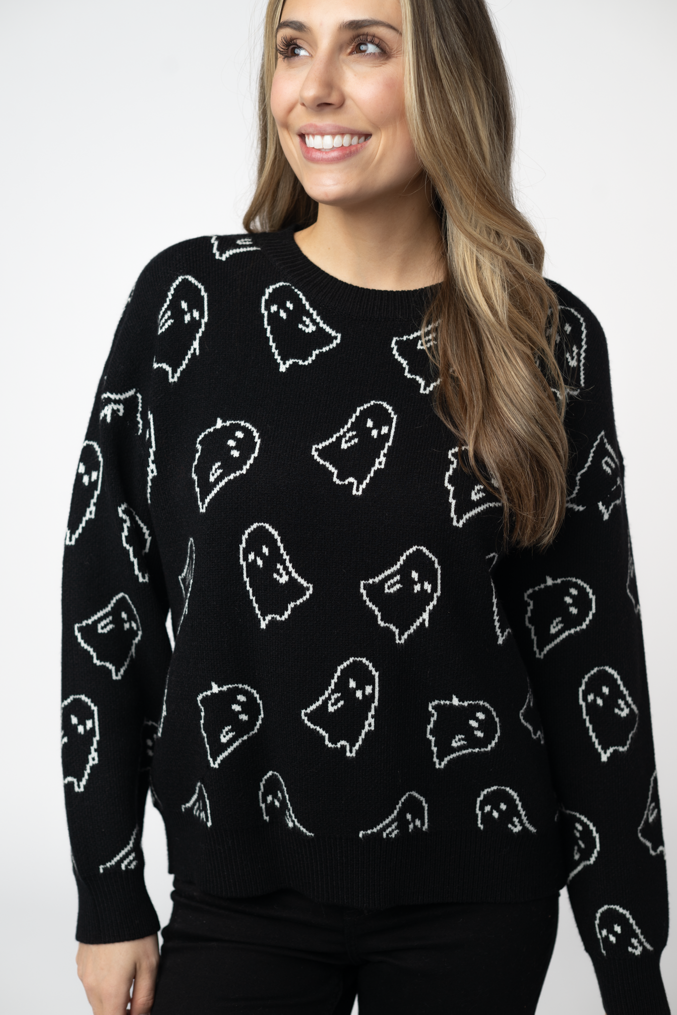 Michelle Mae Ghost Pullover Sweater - Midnight Ghosts