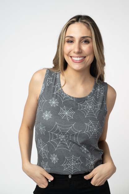 Michelle Mae Ava Tank - Faded Black Webs