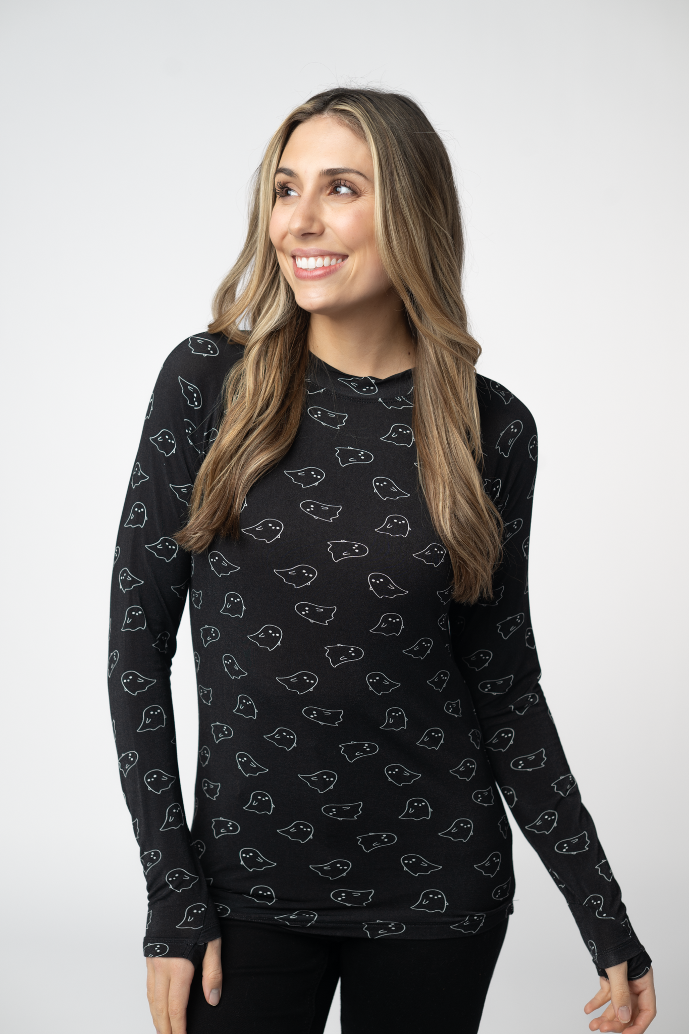 Michelle Mae Blair Long Sleeve Top - Midnight Ghosts