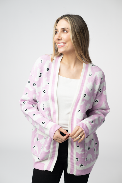 Michelle Mae Ghost Pocket Cardigan - Lilac