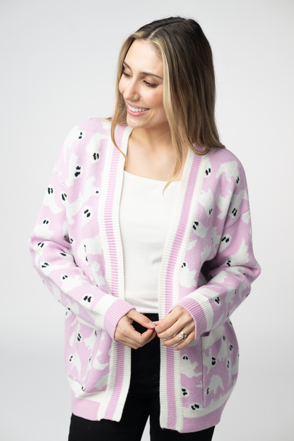 Michelle Mae Ghost Pocket Cardigan - Lilac