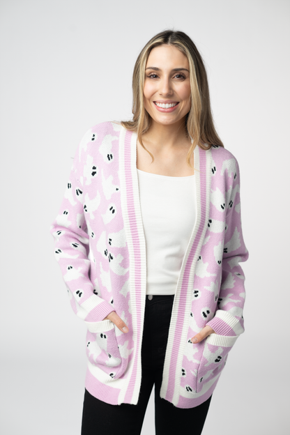 Michelle Mae Ghost Pocket Cardigan - Lilac