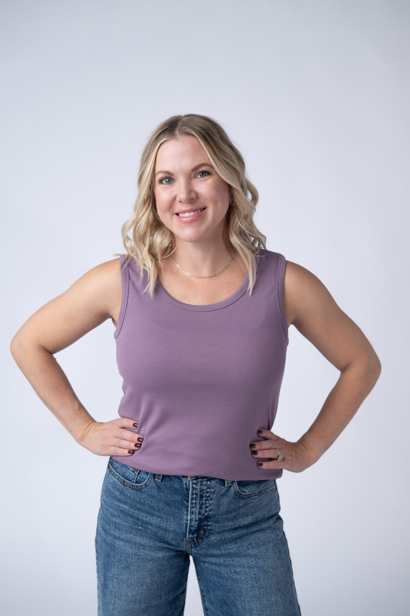 Michelle Mae Ava Tank - Dusty Lavender