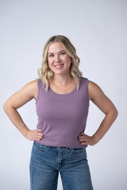 Michelle Mae Ava Tank - Dusty Lavender
