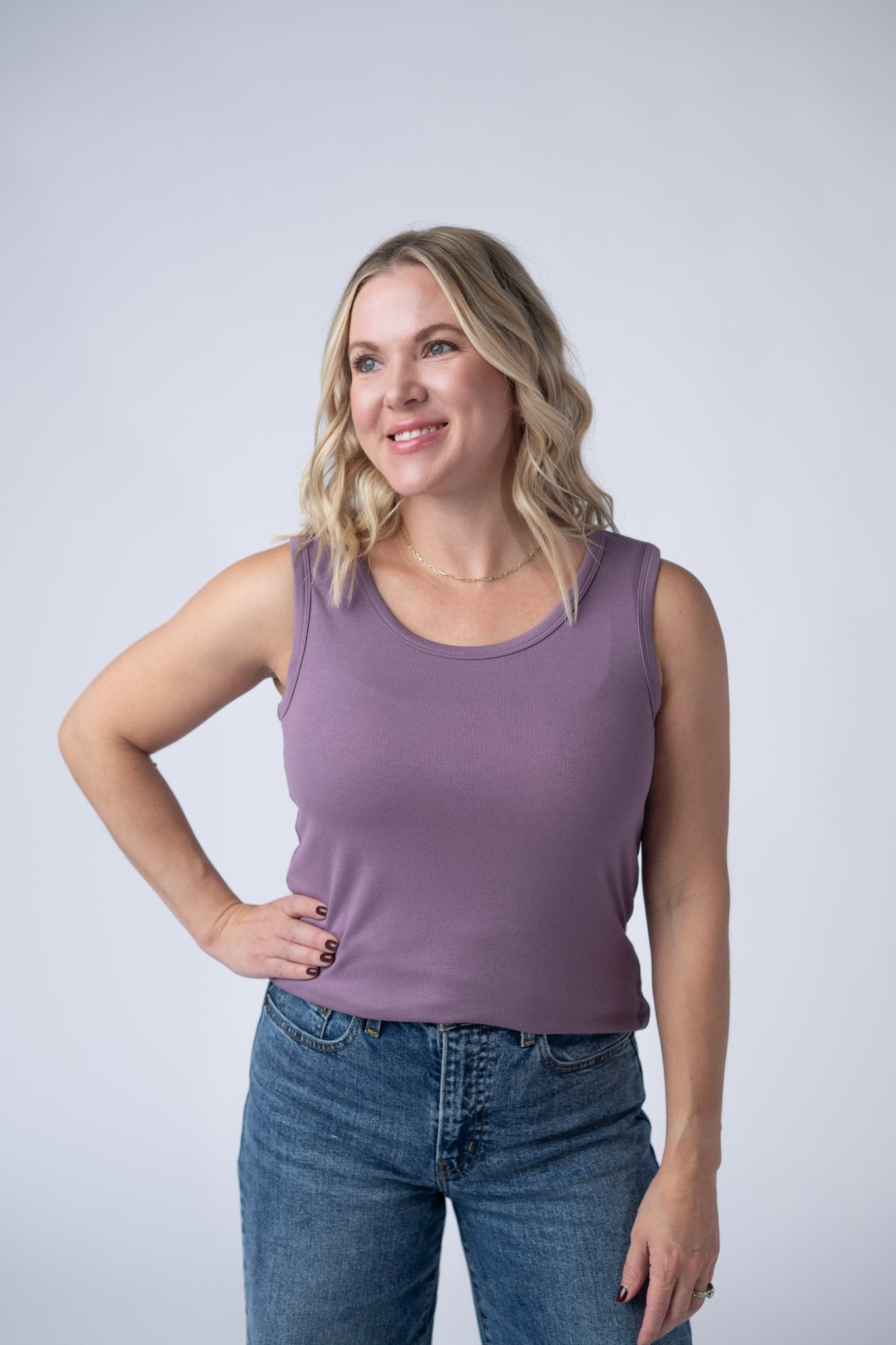 Michelle Mae Ava Tank - Dusty Lavender