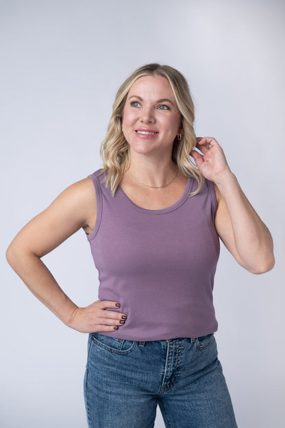 Michelle Mae Ava Tank - Dusty Lavender