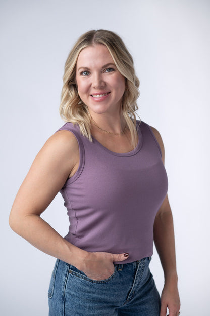 Michelle Mae Ava Tank - Dusty Lavender