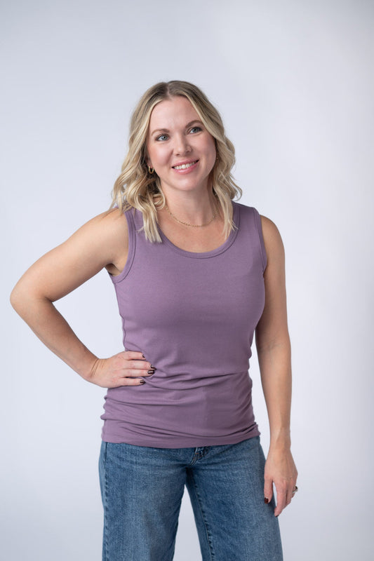 Michelle Mae Ava Tank - Dusty Lavender