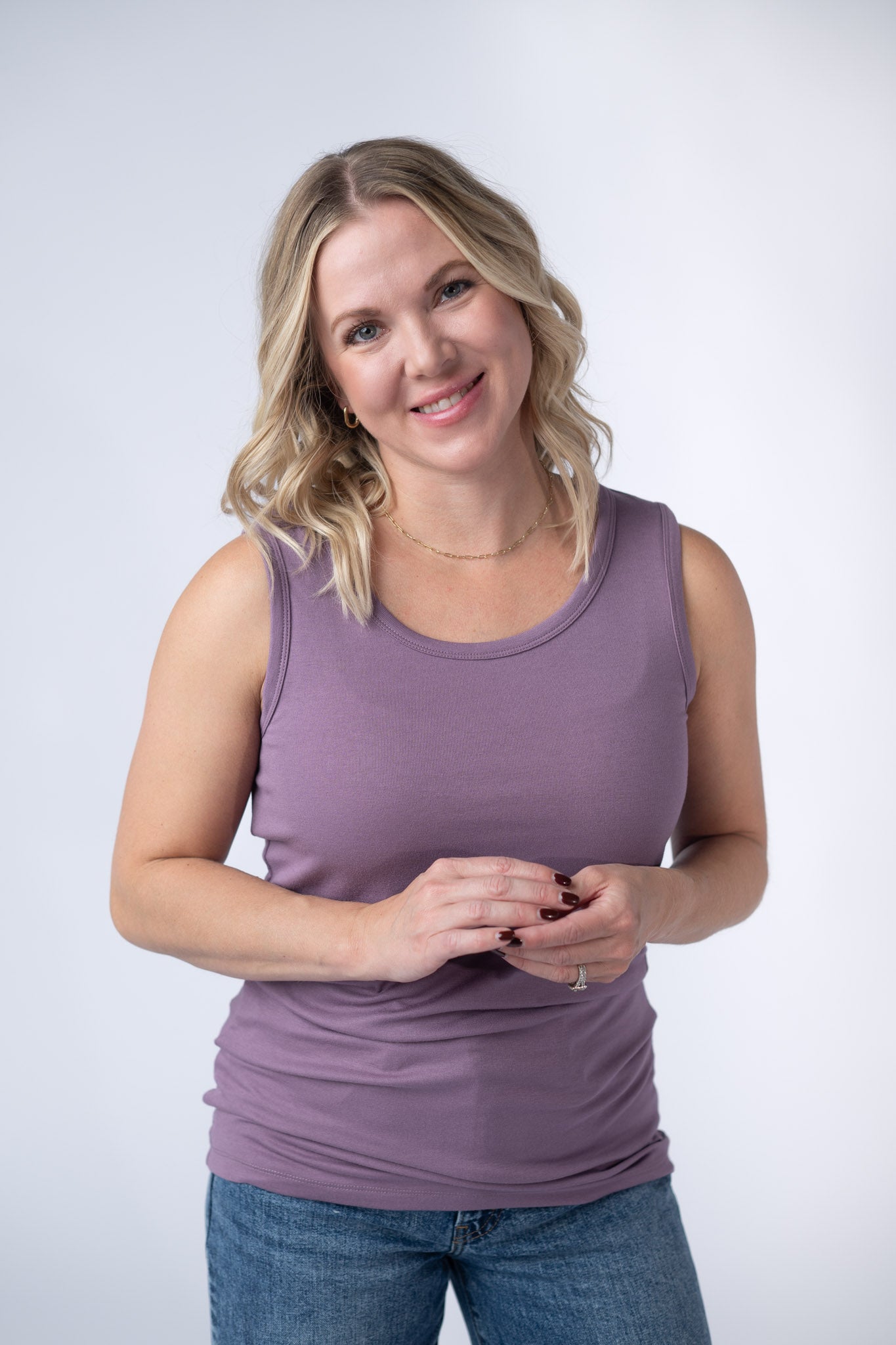 Michelle Mae Ava Tank - Dusty Lavender