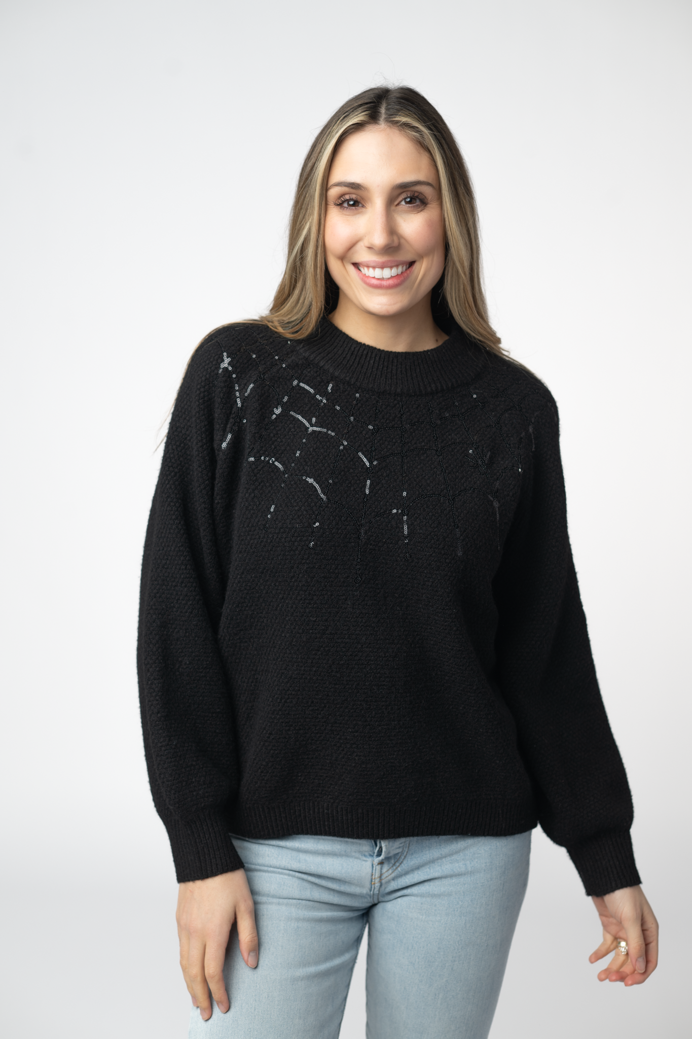 Michelle Mae Sequin Webs Sweater