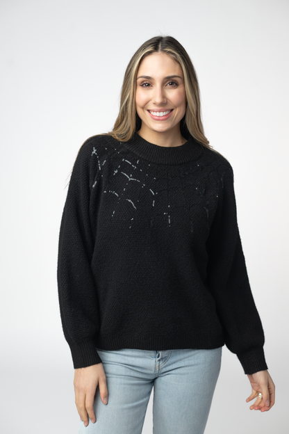 Michelle Mae Sequin Webs Sweater