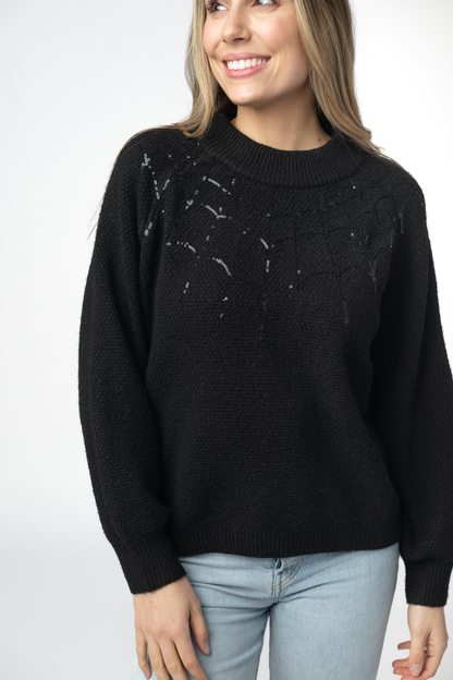 Michelle Mae Sequin Webs Sweater