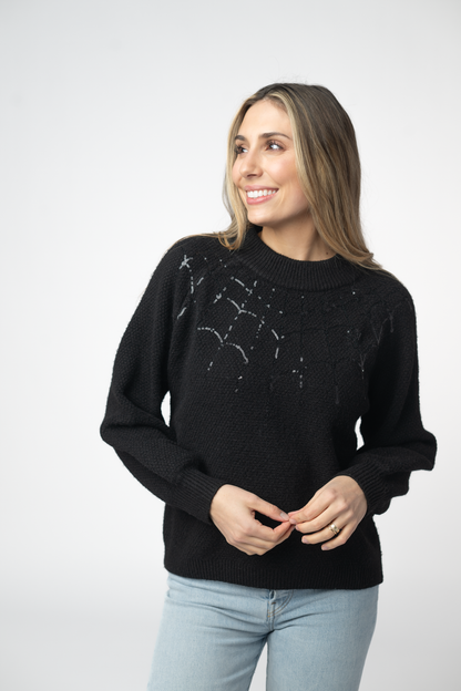 Michelle Mae Sequin Webs Sweater