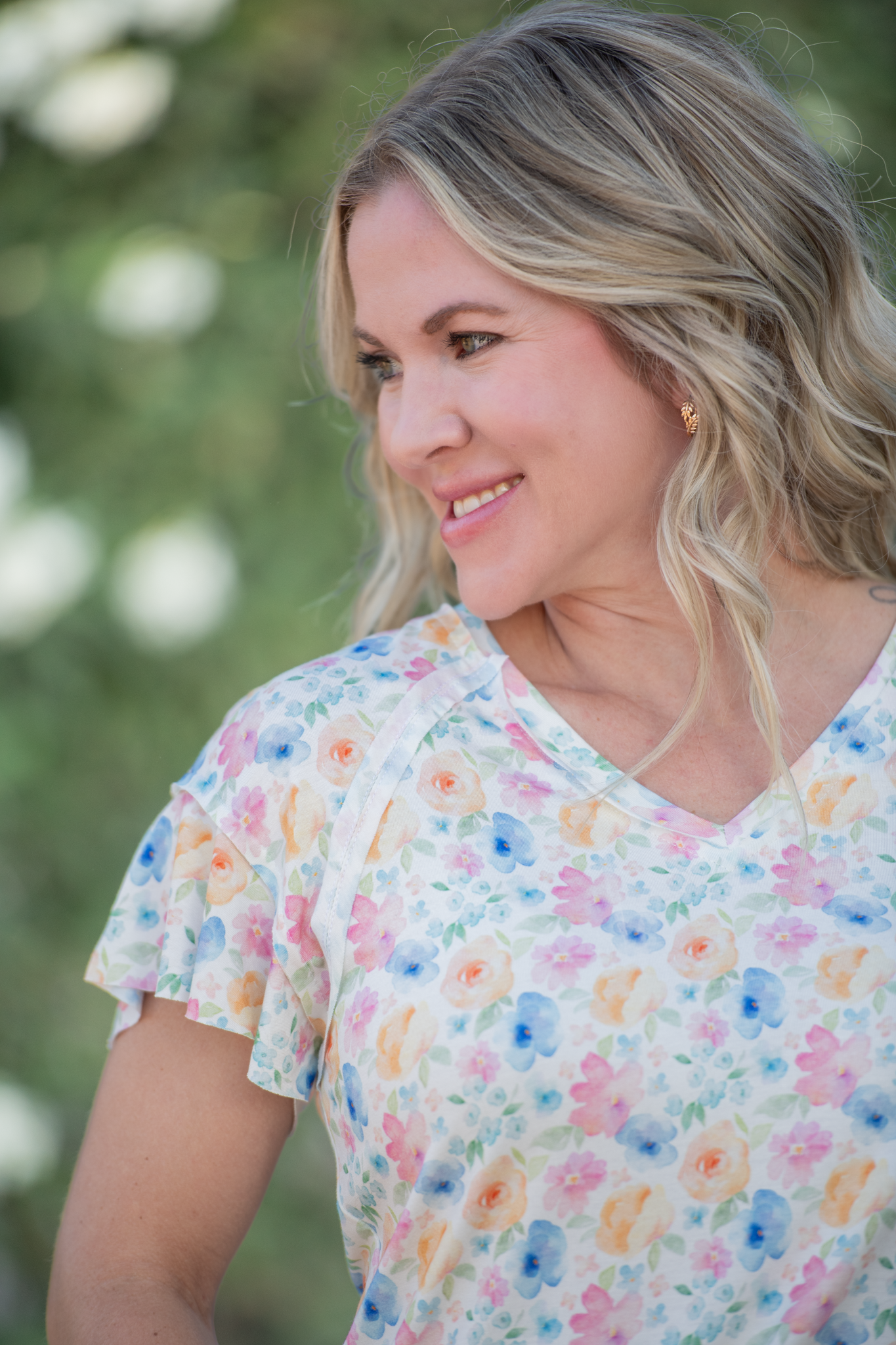 Michelle Mae Raelynn V-Neck Top - Petal Gardens