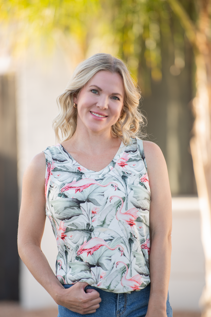 Michelle Mae Noelle Tank - Flamingos