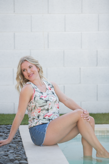 Michelle Mae Noelle Tank - Flamingos