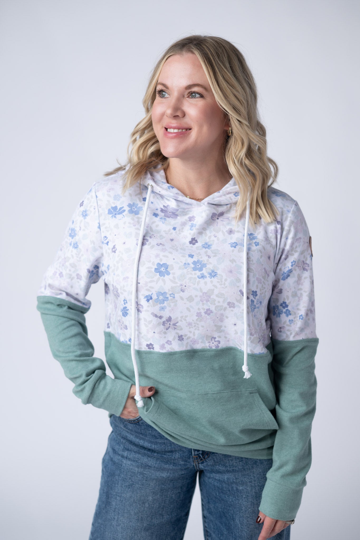 Michelle Mae Hailey Pullover Hoodie - Spring Meadows and Sage