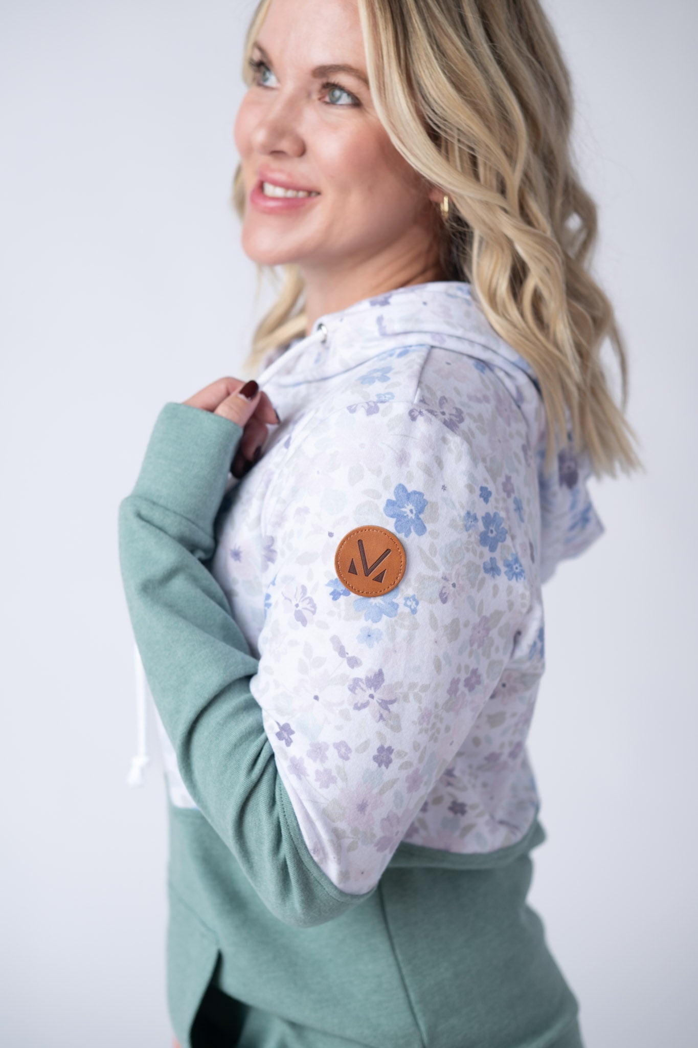 Michelle Mae Hailey Pullover Hoodie - Spring Meadows and Sage