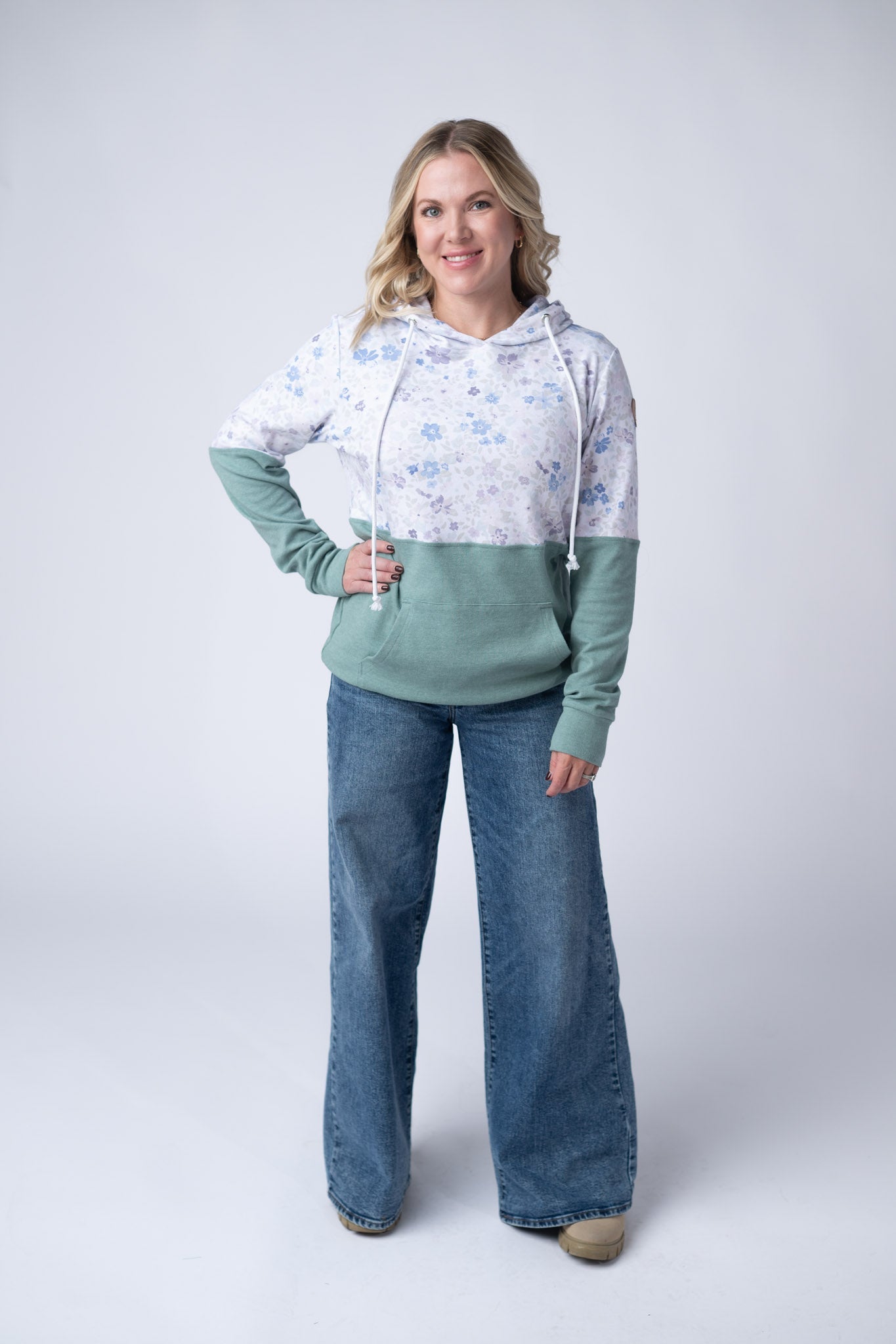 Michelle Mae Hailey Pullover Hoodie - Spring Meadows and Sage