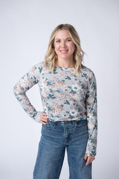 Michelle Mae Blair Long Sleeve Top - Ditsy Blush Floral