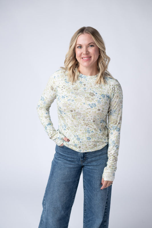Michelle Mae Blair Long Sleeve Top - Spring Meadows